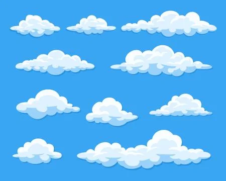 Set of cartoon clouds Illustrazione stock