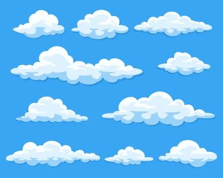 Set of cartoon clouds Stock Illustration