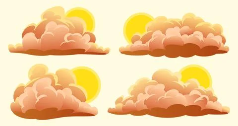 Set of cartoon clouds Stock Illustration