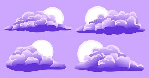 Set of cartoon clouds Stock Illustration