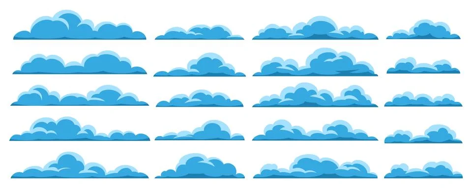 Set of cartoon clouds Stock Illustration