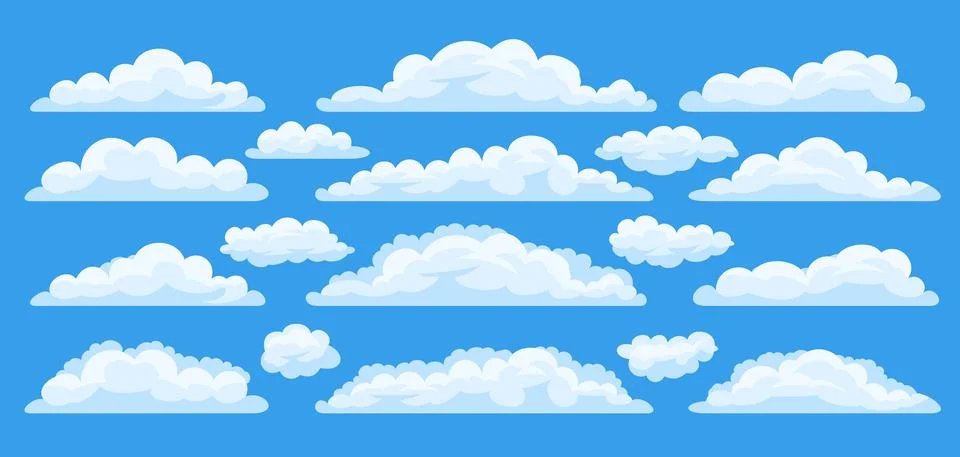 Set of cartoon clouds Stock Illustration