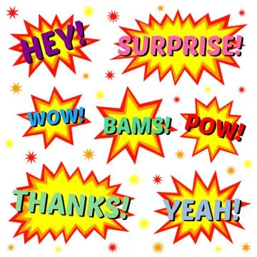 Set of cartoon comic balloon speach bubbles Stock Illustration