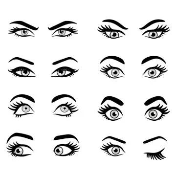 Set of cartoon eyes. Ilustração Stock