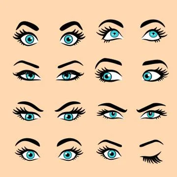 Set of cartoon eyes. second set. Stock Illustration
