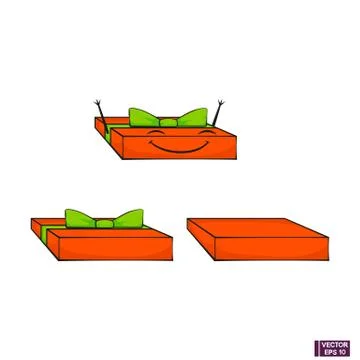 Set of cartoon gift boxes. Stock Illustration