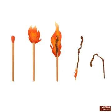 Set of cartoon matches. Ilustração Stock