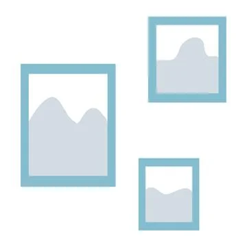 Set of cartoon photo frames, hand drawn flat style, cozy home decoration, int Stock Illustration
