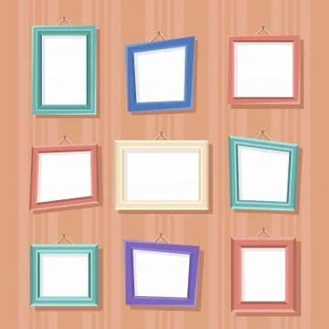 Set of cartoon picture frames. Stock Illustration