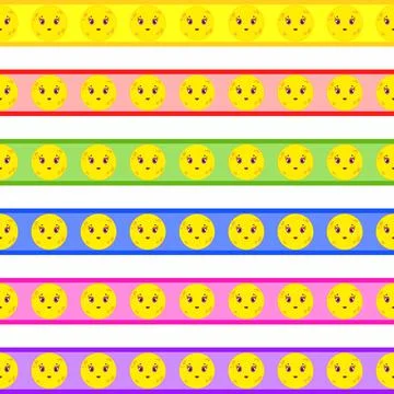 Set of cartoon seamless patterns for adhesive tapes, camouflage tapes or tape Stock Illustration