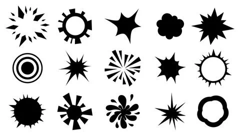 Set of cartoon speech bubbles. Decorative abstract illustrations. Stock Illustration