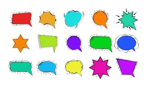 Set of cartoon speech bubbles on White background. Vector Illustration Stock Illustration
