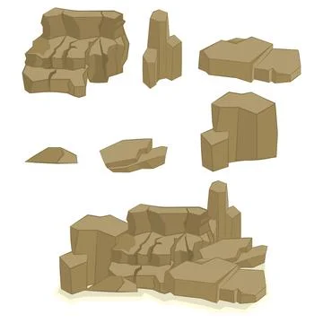 A set of cartoon stones Stock Illustration