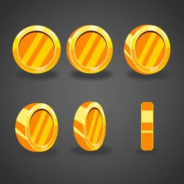 Set with cartoon vector coins Stock Illustration
