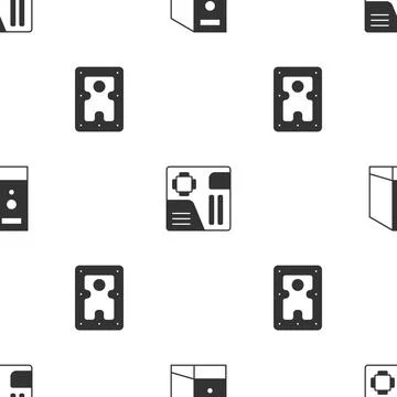 Set Case of computer, Motherboard digital chip and Hard disk drive HDD on sea Stock Illustration