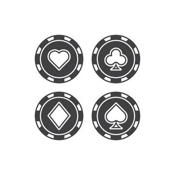 Set of casino bet chips. Vector icon template Illustrazione stock