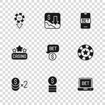 Set Casino chip with dollar, chips, Online sports betting, Financial growth.. Stock Illustration