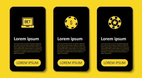 Set Casino chips, with dollar and Online sports betting. Business infograph.. Stock Illustration
