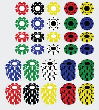 Set of casino chips Ilustración de archivo