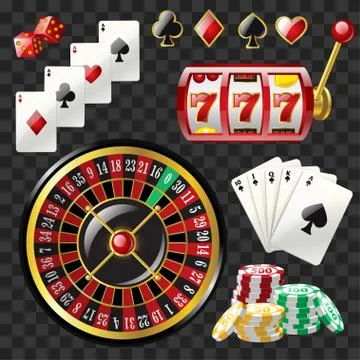 Set of casino objects - modern vector realistic isolated clip art Illustrazione stock