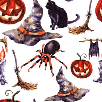 Set Of Cat Cartoon With Different Actions, Halloween Stock Illustration