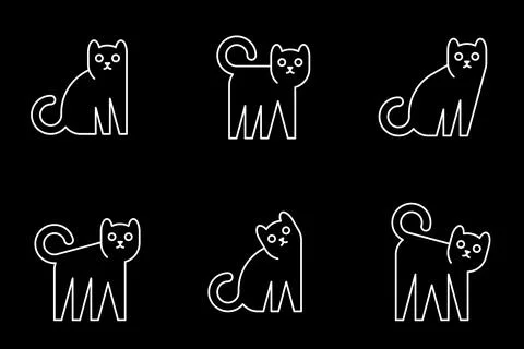 Set of Cat logo Stock Illustration