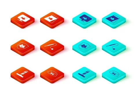 Set Cat scratching post with toy, Pet food bowl for cat or dog, Animal health Stock Illustration