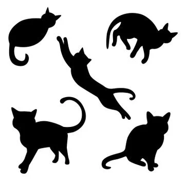 Set of cat silhouettes Stock Illustration