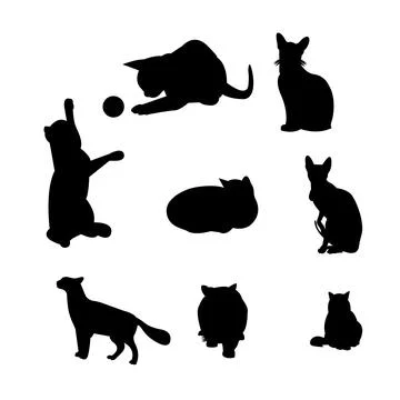 Set of cat silhouettes Stock Illustration