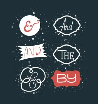 Set of catchword in dark blue background Stock Illustration