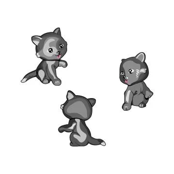 Set of cats. Stock Illustration