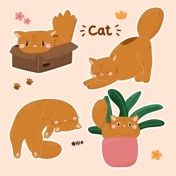 Set of cats Stock Illustration