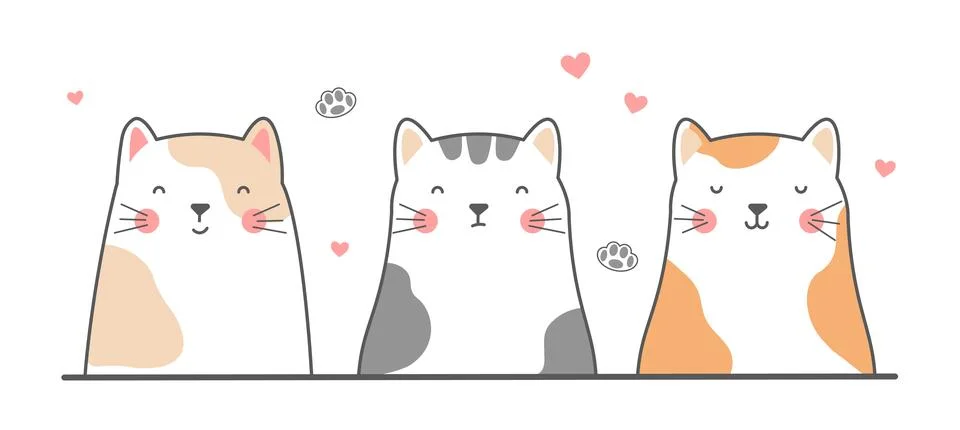 Set of cats Stock Illustration