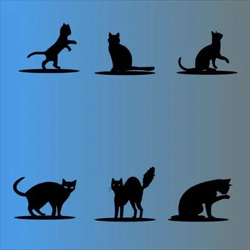Set of cats vector design icon Stock Illustration