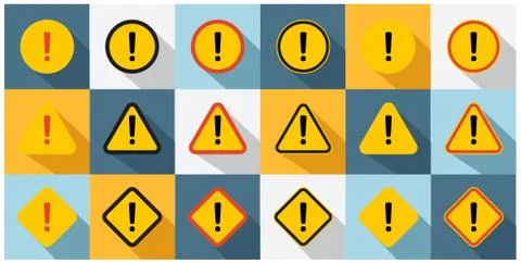 Set of caution icons. Stock Illustration
