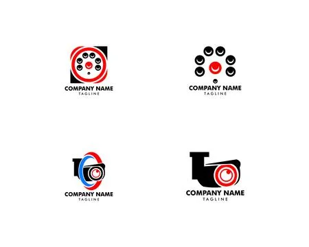 Set of CCTV Security Logo Template Design Vector Stock Illustration