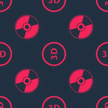 Set CD or DVD disk and 3D word on seamless pattern. Vector Stockillustratie