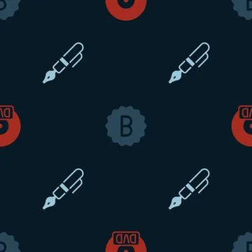 Set CD or DVD disk, Exam paper with incorrect answers and Fountain pen nib on 스톡 일러스트