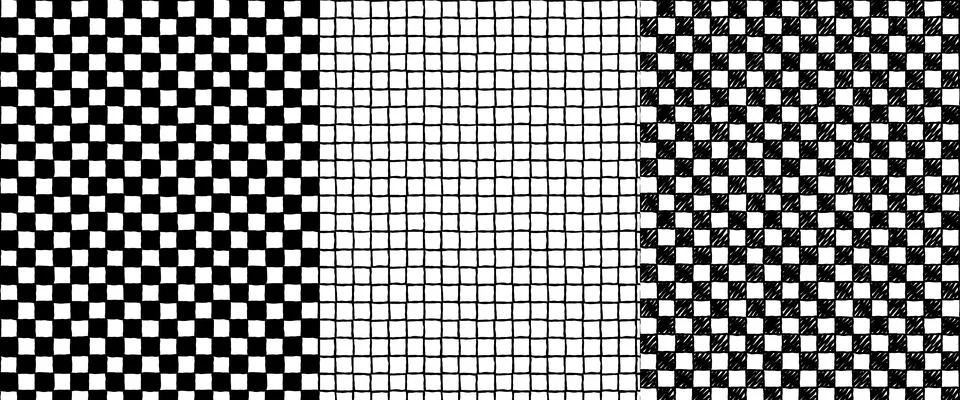 Set of cell patterns, seamless pattern popular grid pattern print on wall o.. Stock Illustration