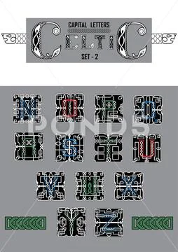 Set of Celtic capital letters Stock Illustration