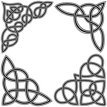 Set Celtic corner pattern Stock Illustration