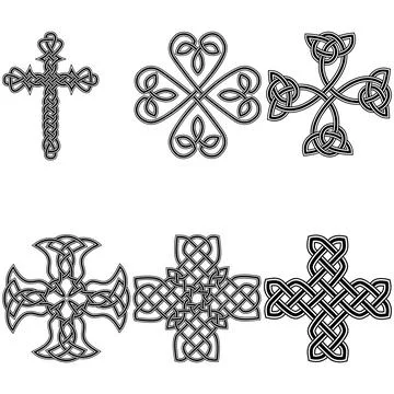 Set Celtic cross pattern Stock Illustration