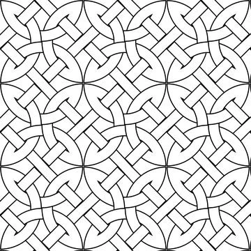Set of celtic knot seamless pattern georgian style isolated on white background. Stock Illustration