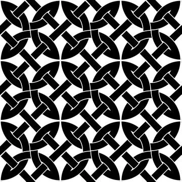 Set of celtic knot seamless pattern georgian style isolated on white background. Stock Illustration