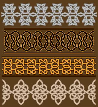 Set of celtic ornaments and patterns Illustrazione stock