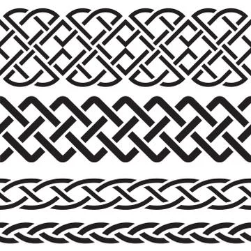Set of Celtic Pattern Borders Stock Illustration