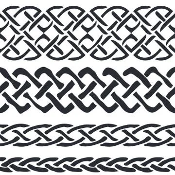 Set of Celtic Pattern Borders vector Stock Illustration