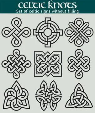 Set of celtic signs with unfilled Stock Illustration