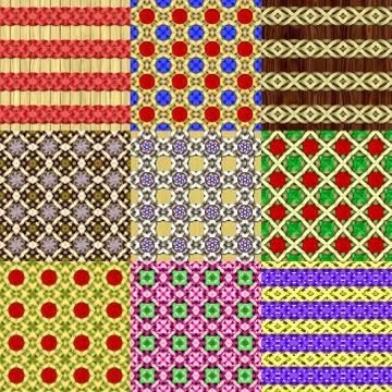 Set of Celtic waves decoration textures Stock Illustration