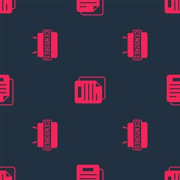Set Censored stamp and Document on seamless pattern. Vector イラスト素材